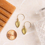 Lemon Quartz Leaf Gold Drop Earrings Earrings Soul & Little Rose   