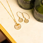 Rutilated Quartz Disc Necklace and Earrings Set Necklace and Earrings Set Soul & Little Rose   