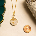 Rutilated Quartz Disc Necklace and Earrings Set Necklace and Earrings Set Soul & Little Rose   