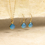 Blue Chalcedony Necklace and Drop Earrings Matching Set Earrings Soul & Little Rose   