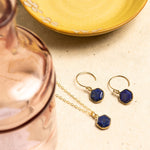 Lapis Lazuli Hexagon Necklace and Earrings Matching Set Necklace and Earrings Set Soul & Little Rose   