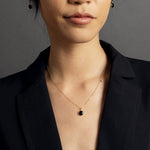 Black Onyx Dainty Hexagon Gold Pendant Necklace Necklaces Soul & Little Rose   