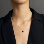 Black Onyx Dainty Hexagon Gold Pendant Necklace Necklaces Soul & Little Rose   