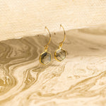 Labradorite Hexagon Drop Gold Earrings Earrings Soul & Little Rose   