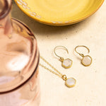 Moonstone Hexagon Necklace and Earrings Matching Set Necklace and Earrings Set Soul & Little Rose   